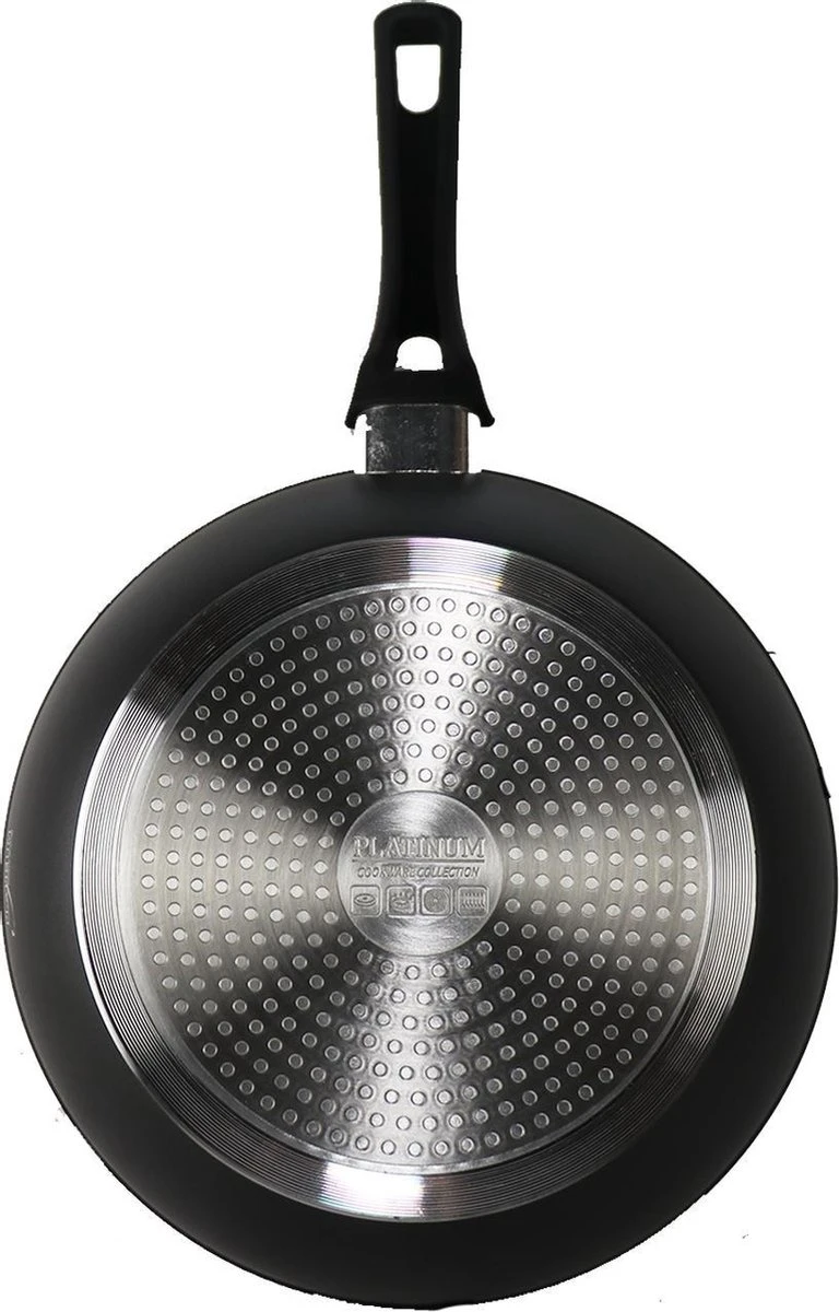 Koekenpan Zwart Ø 24cm Met Deksel - Voor Alle Warmtebronnen, Ook Inductie 2 Koekenpan Zwart Ø 24cm Met Deksel - Voor Alle Warmtebronnen, Ook Inductie - Afbeelding 2