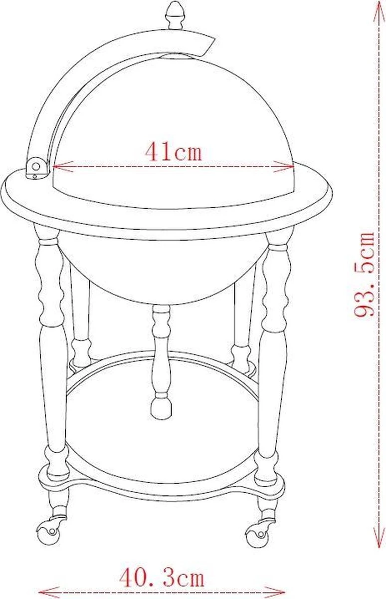 Brulo Wereldbol Globe Globebar Eriksson 42 Cm Barglobe 3 Brulo Wereldbol Globe Globebar Eriksson 42 Cm Barglobe - Afbeelding 3