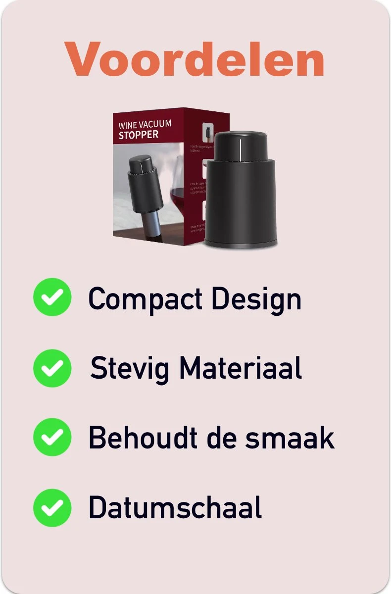 Vestifex® Wijn Vacuumpomp Met Datumschaal - Wijnstopper - Wijn Vacuüm Pomp - Champagne Stopper - Inclusief NL Handleiding 4 Vestifex® Wijn Vacuumpomp Met Datumschaal - Wijnstopper - Wijn Vacuüm Pomp - Champagne Stopper - Inclusief NL Handleiding - Afbeelding 4