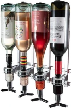Merkloos Bardispenser - Drankdispenser -Muurdispenser - Bar - Shottapper- Dranktapper - Shotjes - Bar Butler Voor 4 Flessen