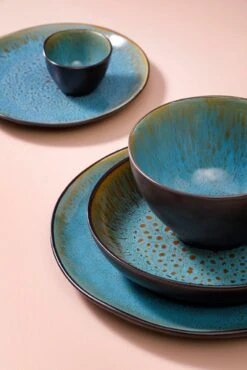 Palmer Serviesset Lotus Stoneware 6-persoons 24-delig Zwart Turquoise -Kookgerei Koning Verkoop 801x1200 8