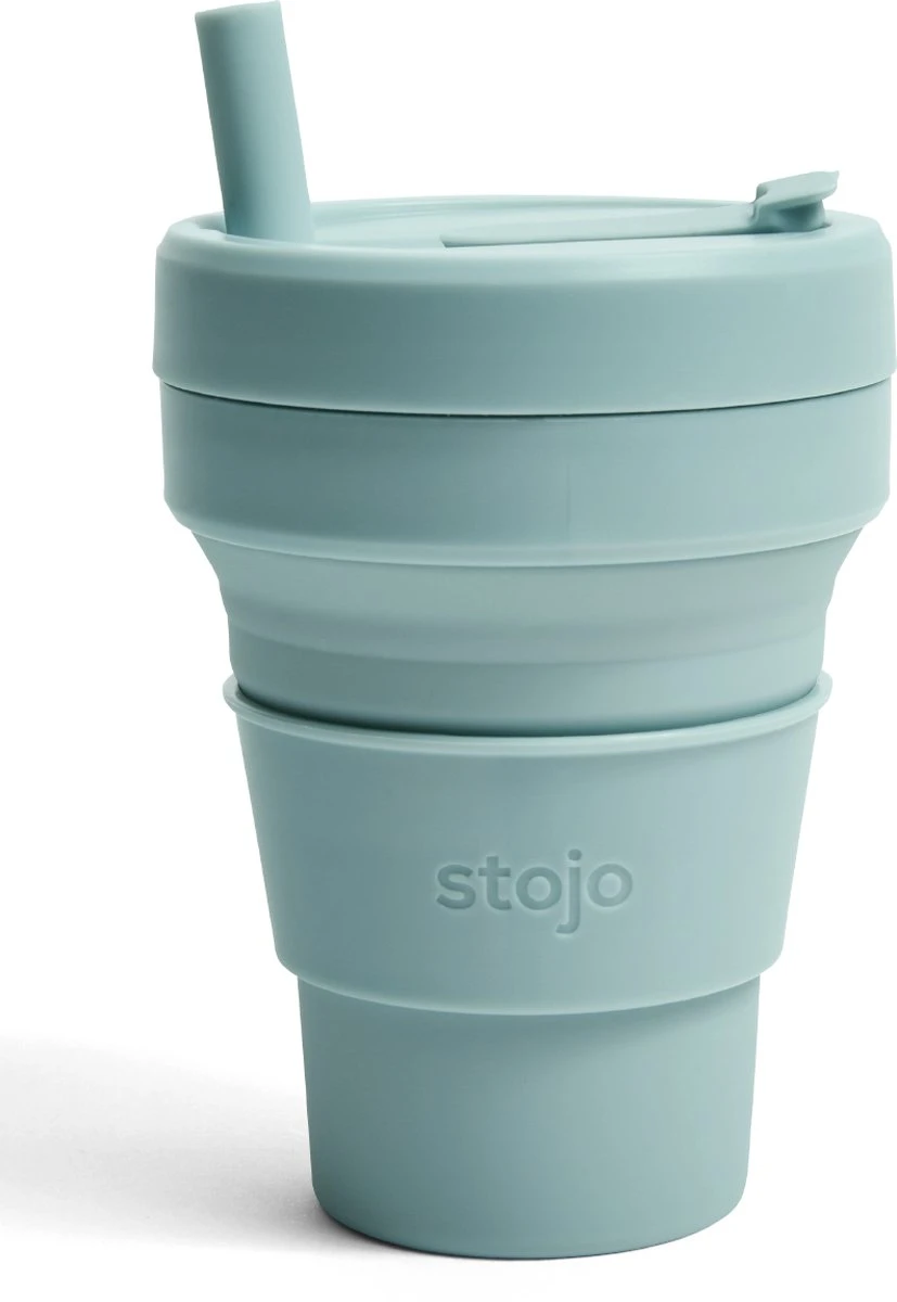 Stojo - Biggie Cup - 470 Ml - Herbruikbaar - Opvouwbaar - Groen 8 Stojo - Biggie Cup - 470 Ml - Herbruikbaar - Opvouwbaar - Groen - Afbeelding 8