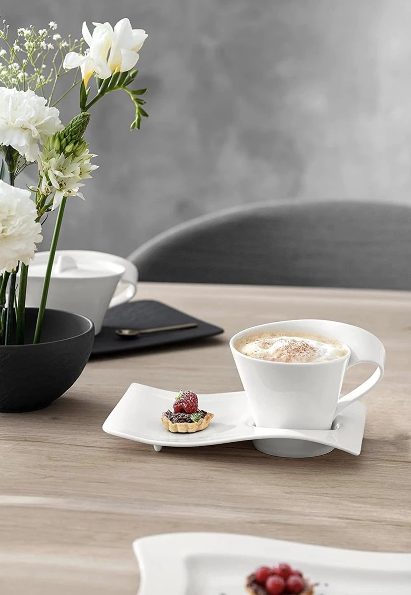 Villeroy & Boch New Wave Cappuccinoset - 8 Delig - Wit 4 Villeroy & Boch New Wave Cappuccinoset - 8 Delig - Wit - Afbeelding 4