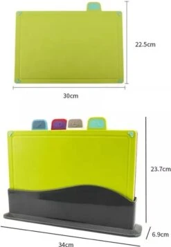 Merkloos Snijplankenset Met Houder - Kunststof - Vaatwasserbestendig - Set Van 4 Kleuren Snijplanken -Kookgerei Koning Verkoop 831x1200 1