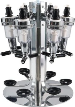 Parya Official - Drankcaroussel 6 Flessen – Aluminium – Drankdispenser - Bar - Shottapper- Dranktapper - Shotjes -Kookgerei Koning Verkoop 837x1200 1