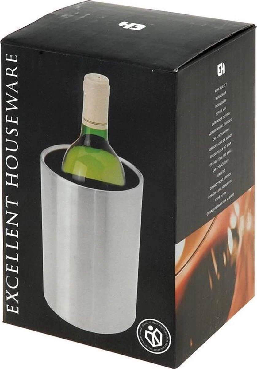 Merkloos Excellent Houseware Wijnkoeler - RVS 2 Merkloos Excellent Houseware Wijnkoeler - RVS - Afbeelding 2