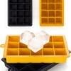 Blumtal IJsblokjesvorm - 2 X 15 IJsblokjes - Hoogwaardig Siliconen - 30 Stuks - 3,3 Cm - Zwart / Geel