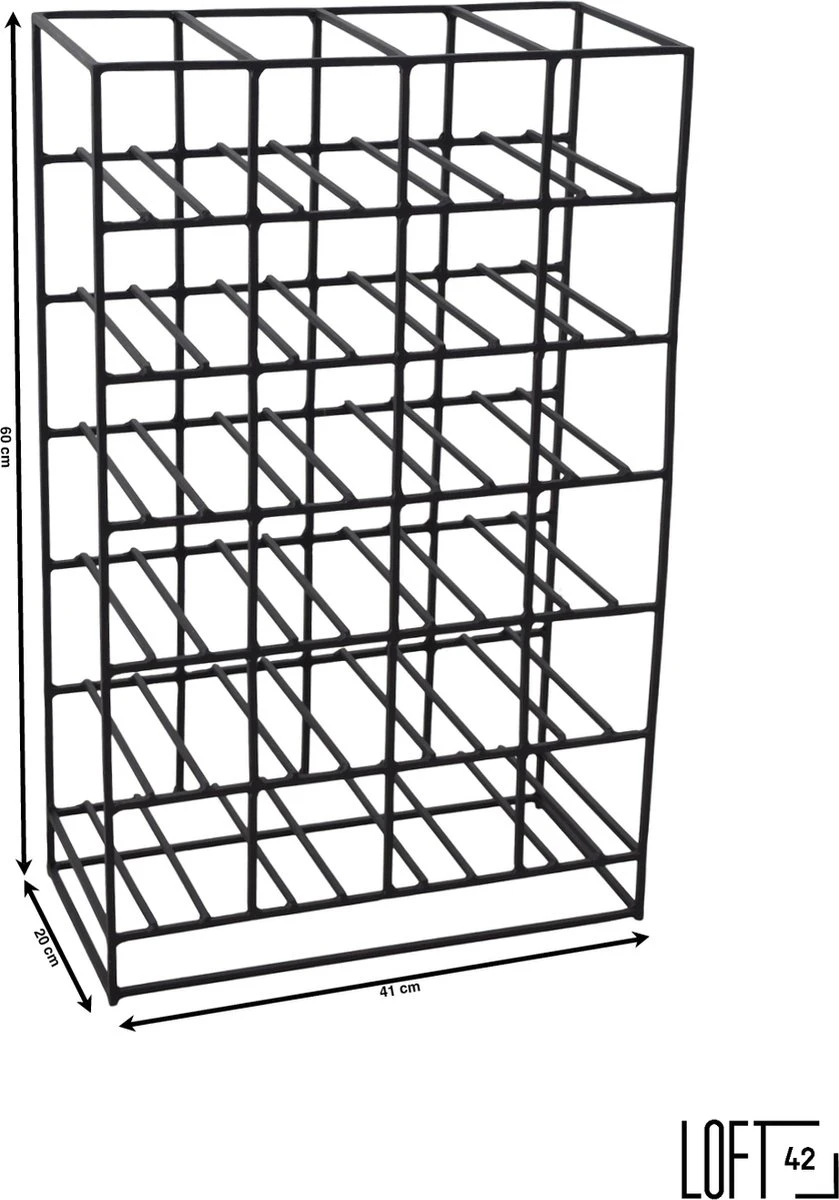LOFT42 - Pinot Metalen Wijnrek Zwart - 24 Flessen - 20x60x41 9 LOFT42 - Pinot Metalen Wijnrek Zwart - 24 Flessen - 20x60x41 - Afbeelding 9