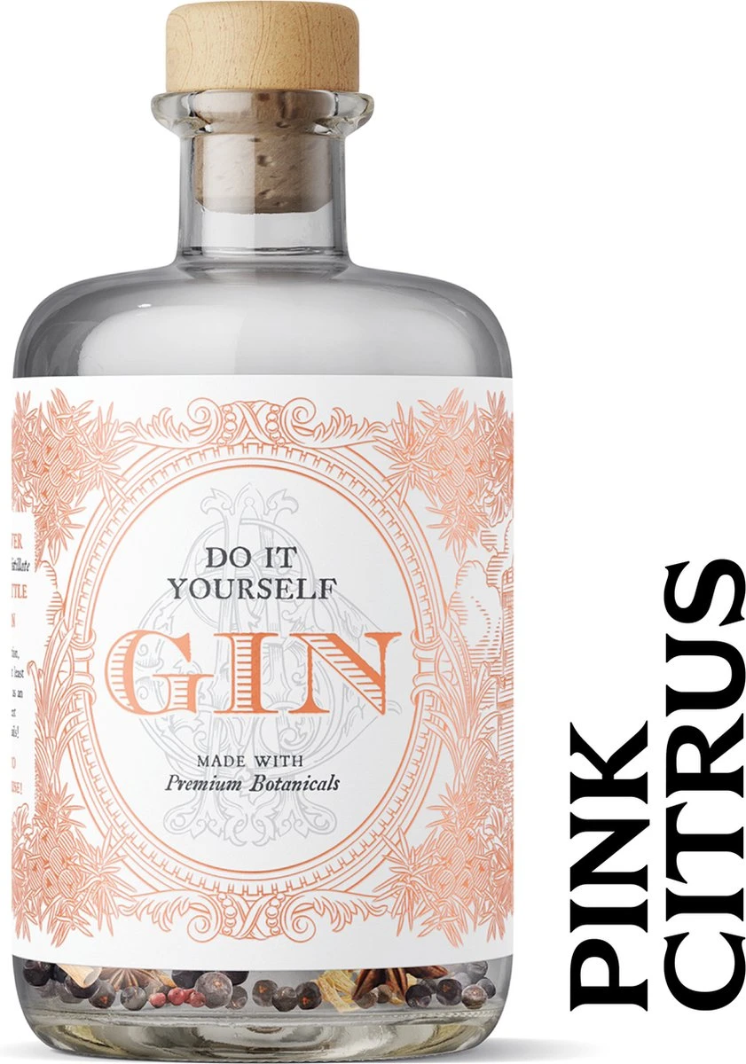 DIY Gin - Edition Pink Citrus - Maak Je Eigen Gin Voor Een Heerlijke Gin Tonic - 500ml 1 DIY Gin - Edition Pink Citrus - Maak Je Eigen Gin Voor Een Heerlijke Gin Tonic - 500ml