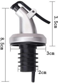 Luxe Schenktuit Set - Schenkdop Dispenser Voor Wijn/Azijn/Olijfolie/Sterke Drank/Likeur/Siroop/Cocktail/Olie - Wijnschenker - RVS Fles Dop Schenker Schenktuitje Maatschenker Trechter - Universeel - Lekvrij - Rubberen Afsluitring - Set Van 5 Stuks -Kookgerei Koning Verkoop 849x1200 4
