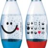 SodaStream Herbruikbare Flessen - Emoji Print - 0.5 Liter - Rood En Blauw 2 Stuks