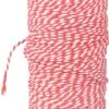 Merkloos 1x Rood/wit Keuken Bindtouw 100 Meter - Katoenen Bakkerstouw Op Rol - Baktouw/slagerstouw/bindtouw/keukentouw