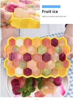 Siliconen IJsblokjesvorm Met Deksel Assorti - IJsklontjesvorm - IJsklontjes - IJsvormpjes Maker - Fruit IJs - Babyvoeding - IJsjes Maken - Fruit Voor Smoothies Invriezen - IJslolly's - Hapjes - IJsklontjes Vorm - Herbruikbaar - BPA Vrij - Hexagon