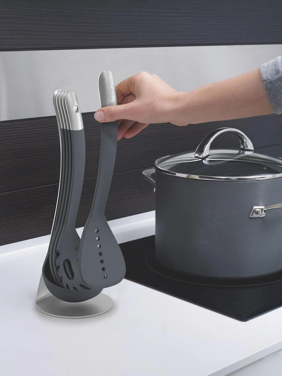 Keukenhulp Set Met Houder, Grijs, 5-delig - Joseph Joseph | 100 Collectie 4 Keukenhulp Set Met Houder, Grijs, 5-delig - Joseph Joseph | 100 Collectie - Afbeelding 4