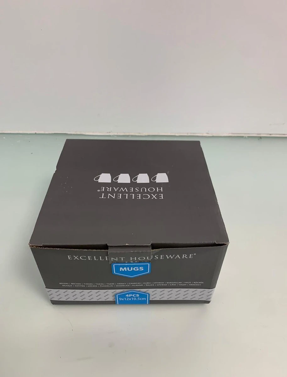 Excellent Houseware Set Van 4x Stuks Bekers/mokken Wit 380 Ml Van Porselein - Melkbekers 3 Excellent Houseware Set Van 4x Stuks Bekers/mokken Wit 380 Ml Van Porselein - Melkbekers - Afbeelding 3