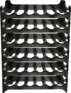 Kunststof Wijnflessen Rek/wijnrek Stapelbaar Voor 36 Flessen - Cosy And Trendy - ZWART