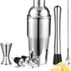 Merkloos Cocktail Set - Cocktail Shaker Set 6 Delig - RVS - Cocktailshaker 750ml - Cocktail Accessoires - Cocktail - Mix Drank - Cocktail Receptboekje - Cocktail Shake Beker