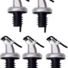 Borvat® | Schenker 5 Stuks | De Punt Van De Stop Van De Oliefles | Olijfolie Dispenser | Schenktuit Met Dop | Azijn | Olie | Wijn | Lekvrij | Schenkdop Voor Wijn Fles Of Cocktail | Rubberen Afsluitring