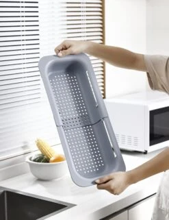 Waterval Gootsteenzeef Uitschuifbaar Vergiet Keuken – Wassen Groente En Fruit – Afgieten Pasta Hulpmiddel - Donkergrijs -Kookgerei Koning Verkoop 924x1200 4