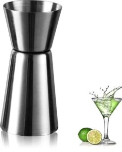 Merkloos Luxe Barmaatje 25/50 Ml - Bwa Commerce - Jigger - Maatbeker Cocktail - Drankmaatje - Cocktail Maatbeker - Maatschenker - Cocktailmaatje - Jigger Maatbekertje - Drank Maatbeker - Bar Butler - Gin Tonic
