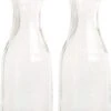 Merkloos 2x Glazen Water/sap/wijn Karaffen Van 0,5 Liter - Karaf Glas Voor Op Tafel/keuken Artikelen