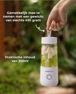 Merkloos Draagbare Mini Blender - USB Oplaadbaar - Draadloos - Wit - 350ml -Kookgerei Koning Verkoop 976x1200 2