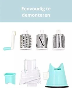 TidyHome Spiraalsnijder - Rasp - Kaasrasp - Groentesnijder - 2 Dunschillers - Kaasmolen - Courgettesnijder Voor Slierten - Mandoline - Keukensnijder - 3-in-1 Roterende Groentesnijder - Trommelrasp -Kookgerei Koning Verkoop 982x1200 5