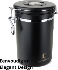 Castagnola Koffie Bewaarbus - Luchtdicht Met CO2 Uitlaat - Voor 600 Gram Koffiebonen - Koffieblik Matzwart Voorraadbussen - Voorraadbus - 1.8L 12 Castagnola Koffie Bewaarbus - Luchtdicht Met CO2 Uitlaat - Voor 600 Gram Koffiebonen - Koffieblik Matzwart Voorraadbussen - Voorraadbus - 1.8L -Kookgerei Koning Verkoop 995x1200 4