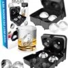 What's Goods® Siliconen IJsblokjesvormen Met Deksel 100% BPA Vrij - Diamant & XL Ronde Whiskey Ijsblokjes